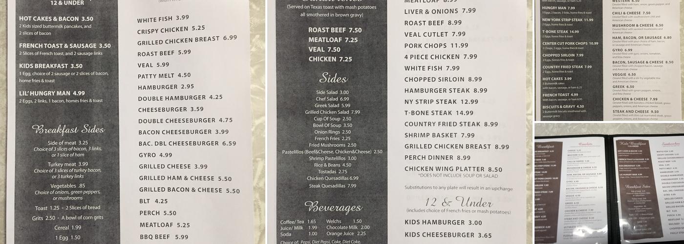Three Star Restaurant Menu