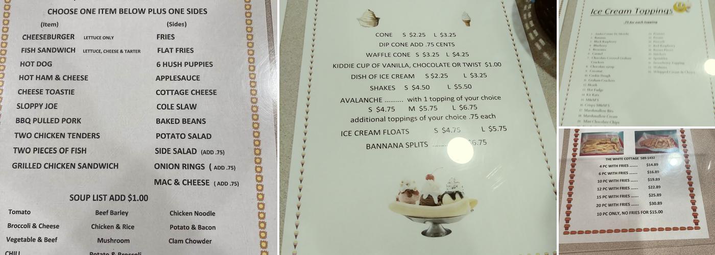 White Cottage Menu