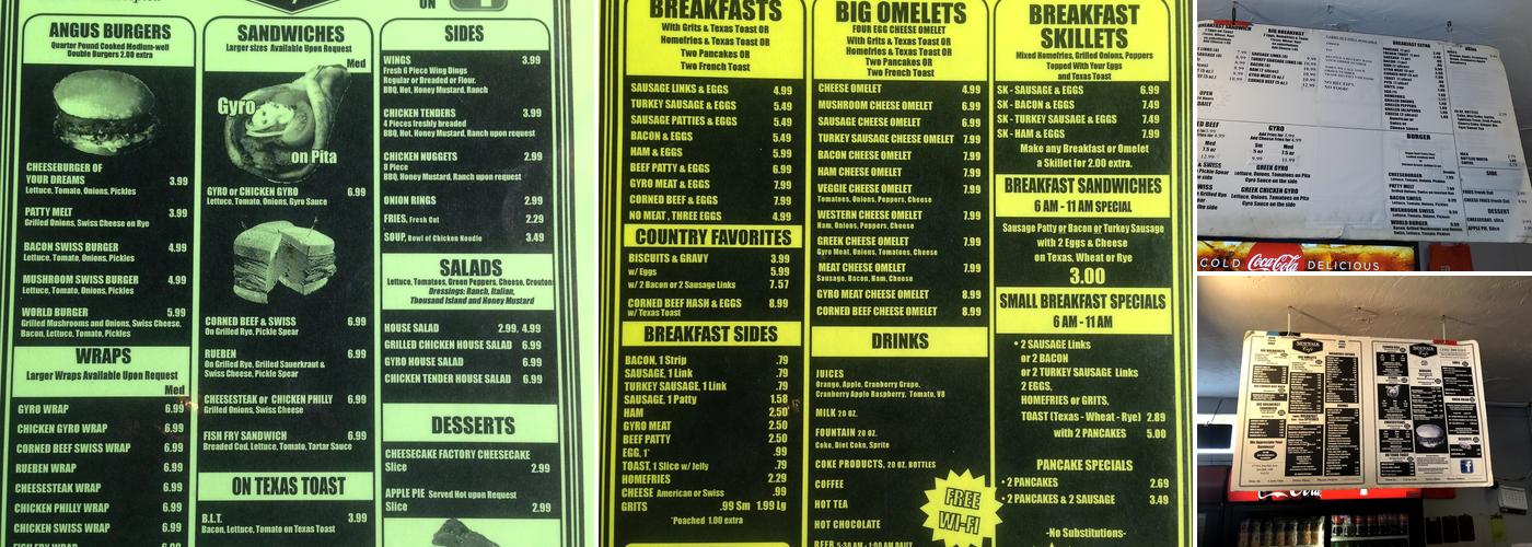 Sidewalk Cafe Menu