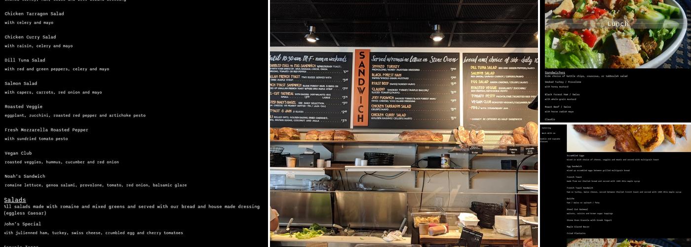 The Stone Oven Bakery Menu