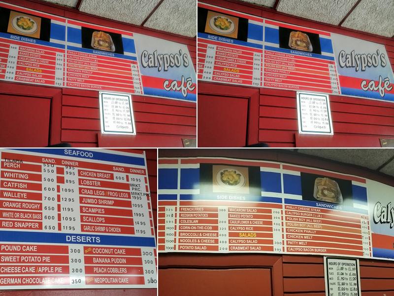 Calypso's Cafe Menu