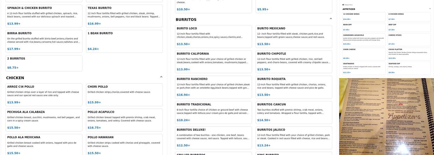 Cocos Locos Willoughby Menu