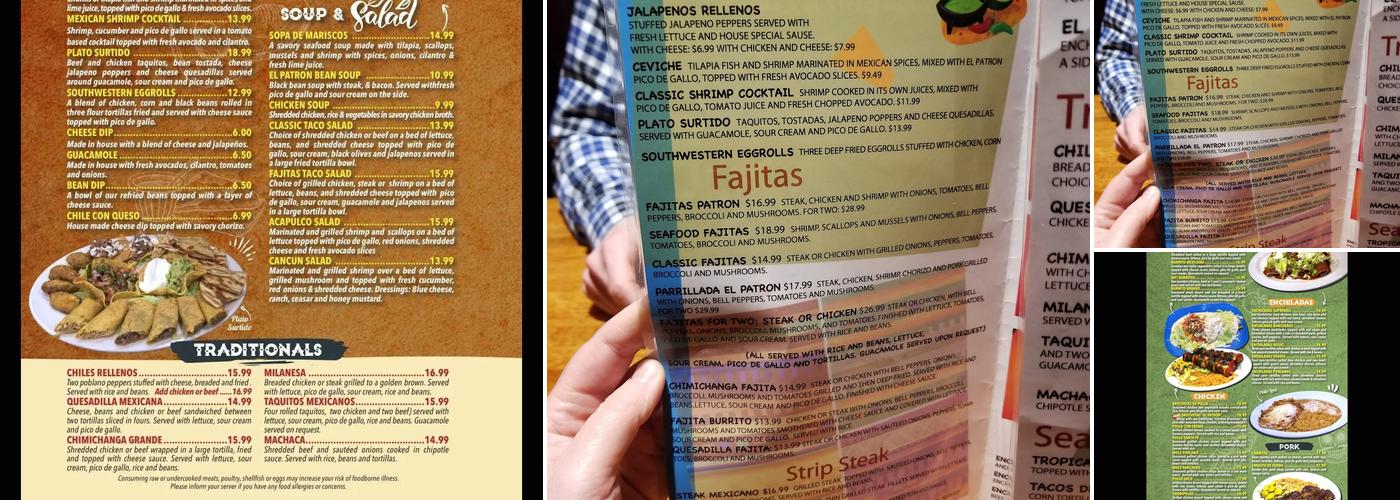 El Patron Mexican Grill & Cantina Menu