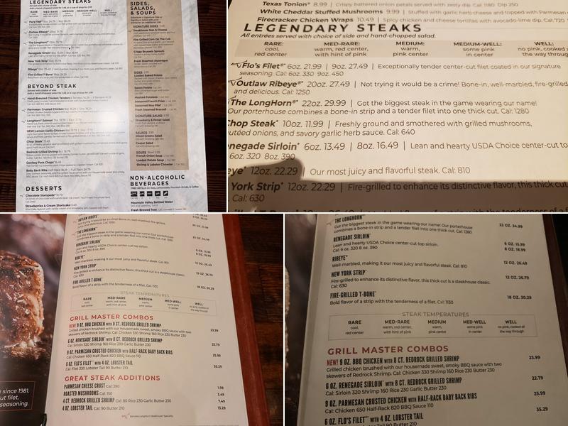 LongHorn Steakhouse Menu