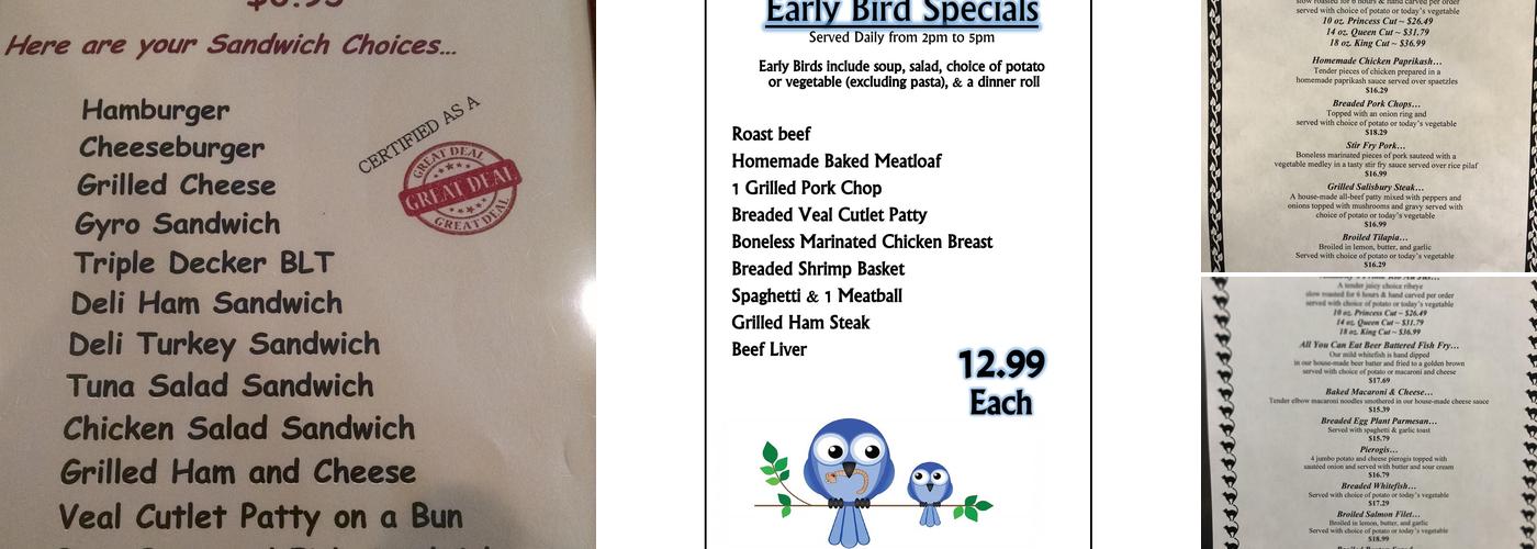 Anthony's Family Restaurant Menu