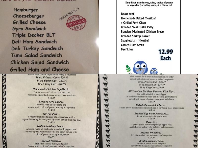 Anthony's Family Restaurant Menu