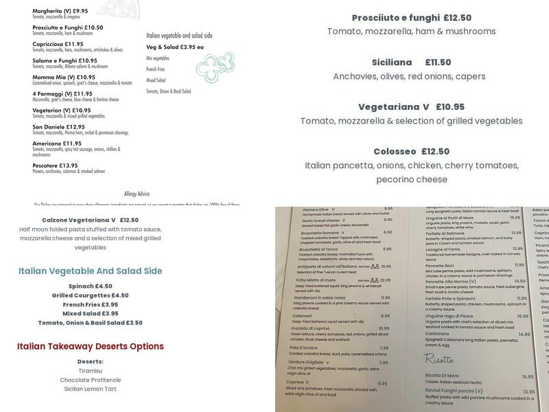 Baci Ristorante Italiano Menu