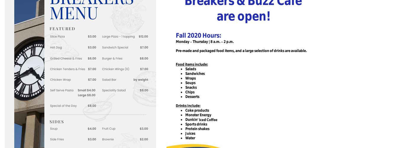 Breakers Dining Hall Menu