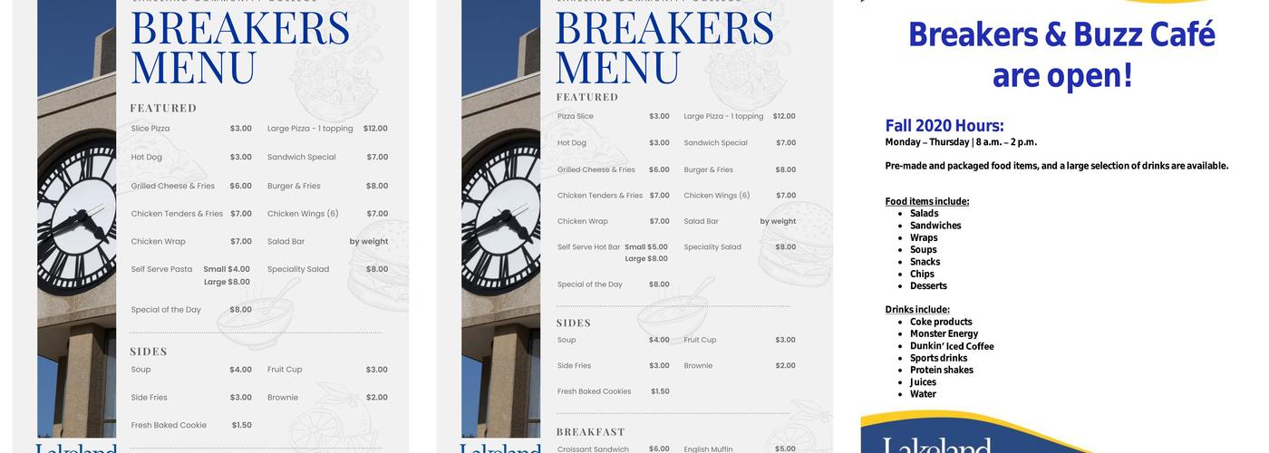 Breakers Dining Hall Menu