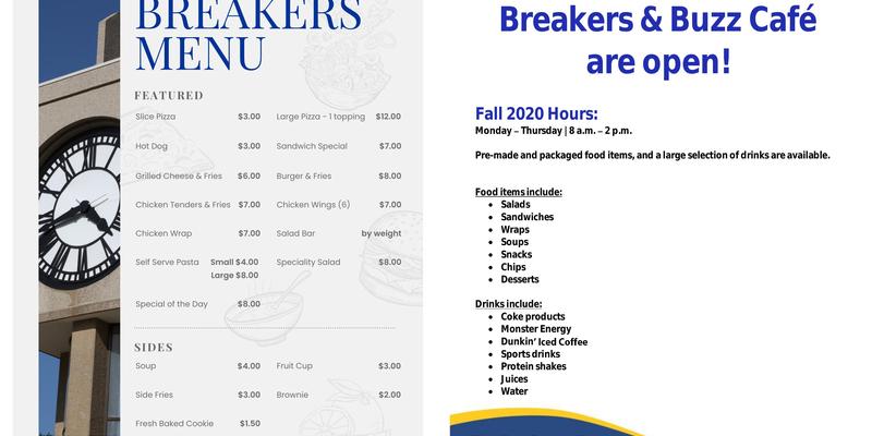 Breakers Dining Hall Menu