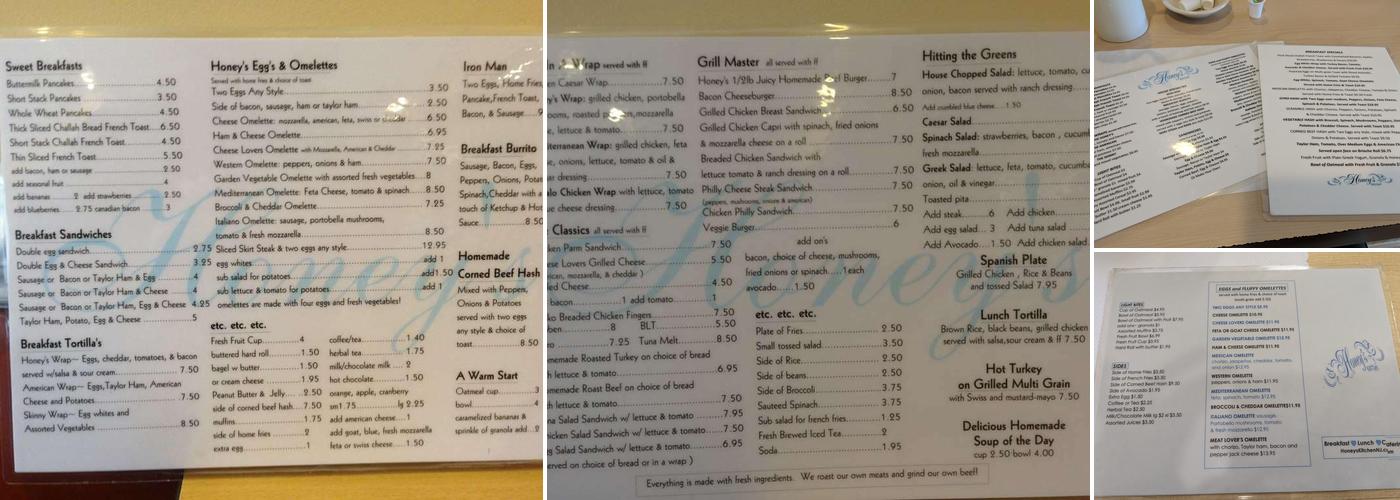 Honey's Kitchen Menu