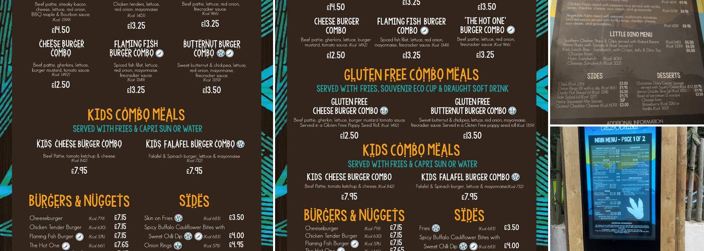 Dino Diner Menu