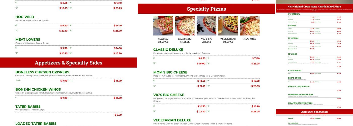 Cassano's Pizza King Menu