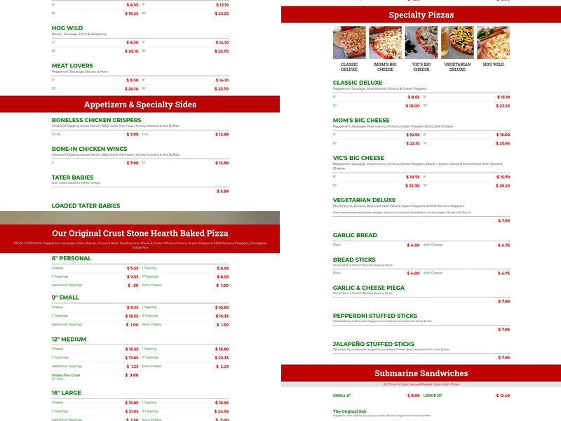 Cassano's Pizza King Menu