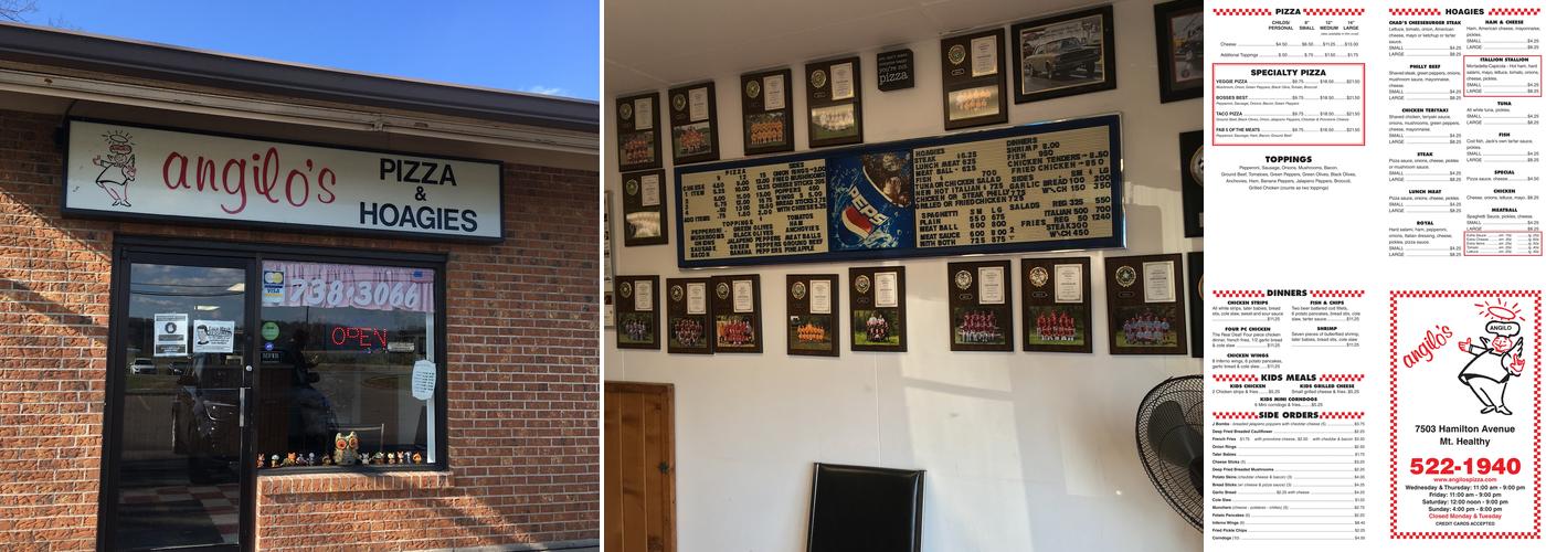 Angilo's Pizza Menu