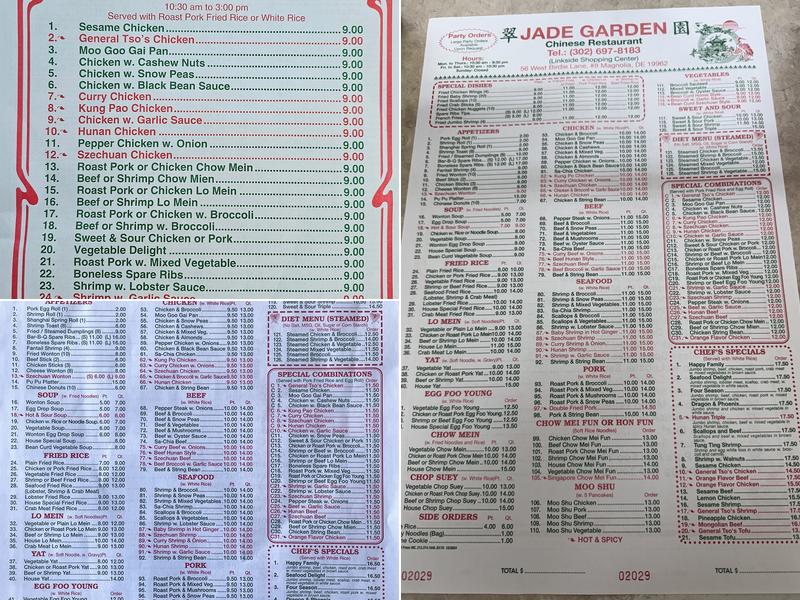 Jade Garden Menu