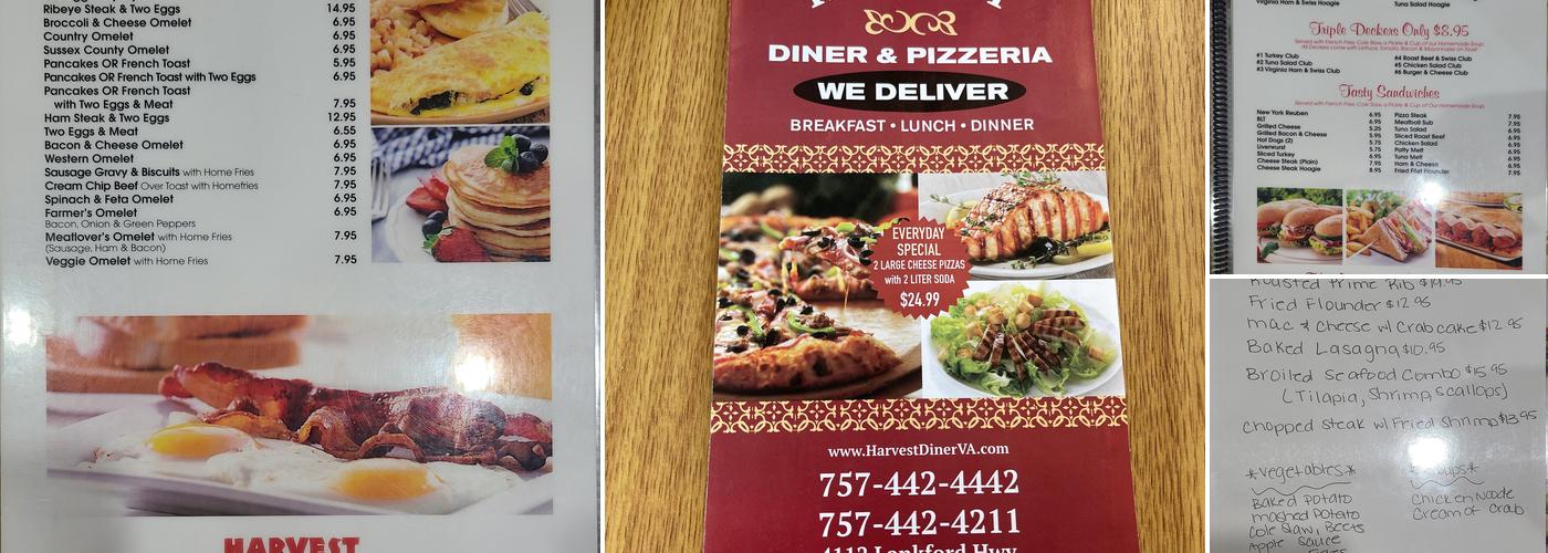 Harvest Diner Menu