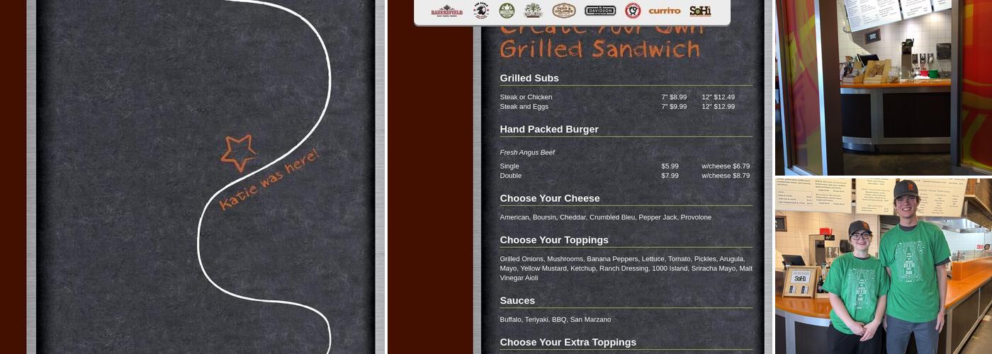 SoHi Grilled Sandwiches Menu