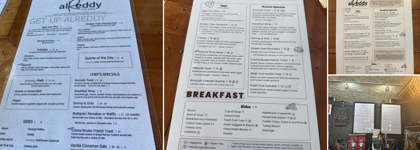 alReddy Café Menu