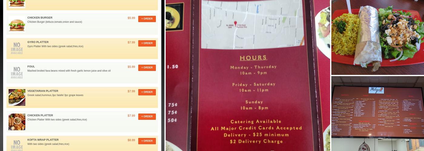 Milya Cafe Menu