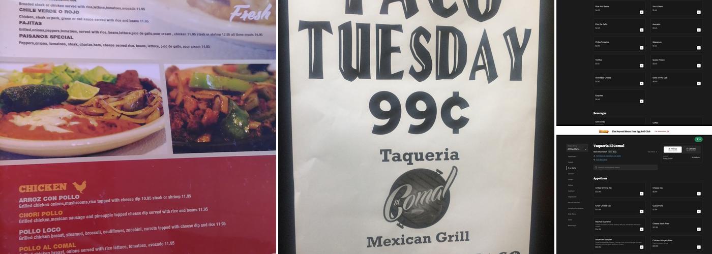 Taqueria El Comal Menu