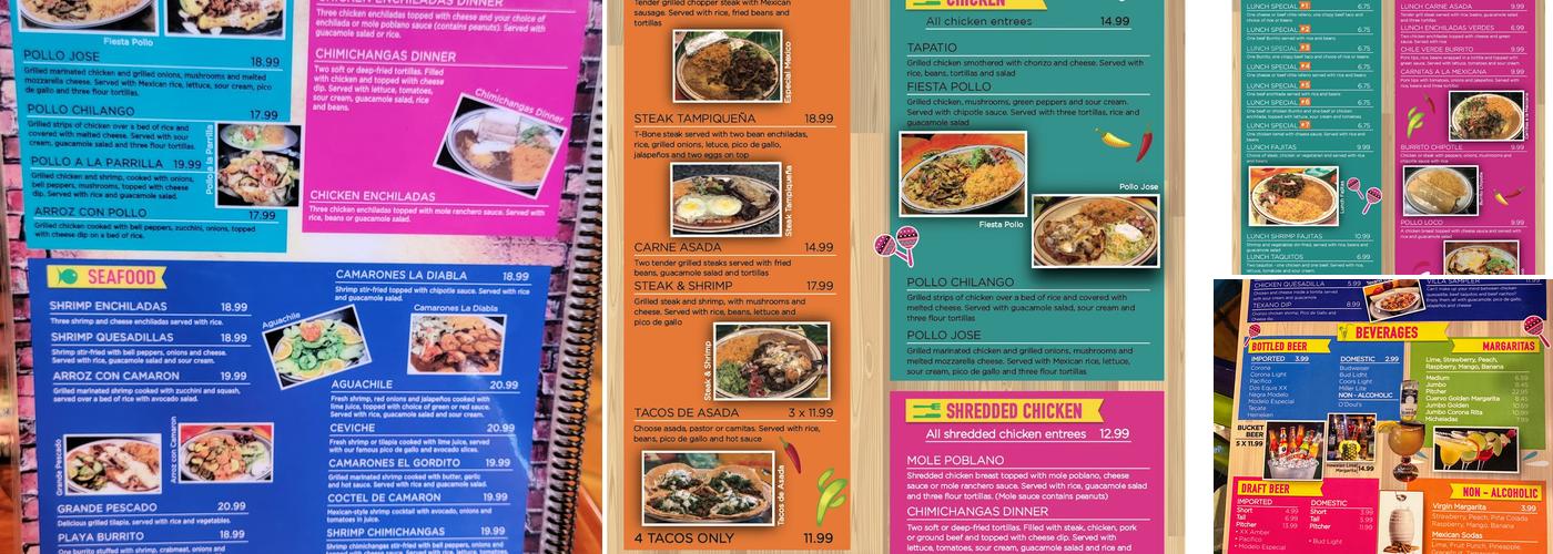 La Fiesta Mexico Menu