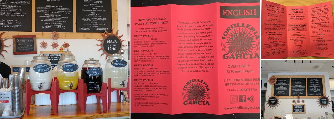 Tortilleria Garcia - Springdale Menu
