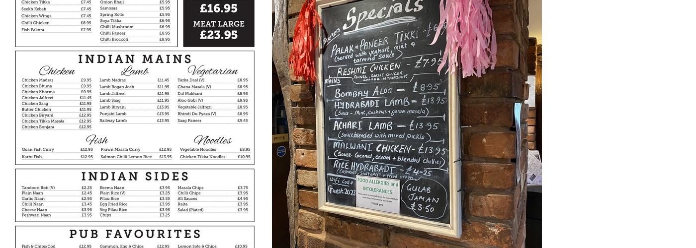 The Pendrell Arms Menu