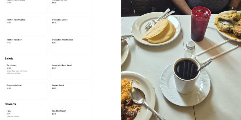 Cielito Lindo Mexican Buffet Menu