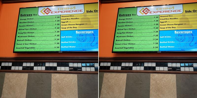 China Experience Menu