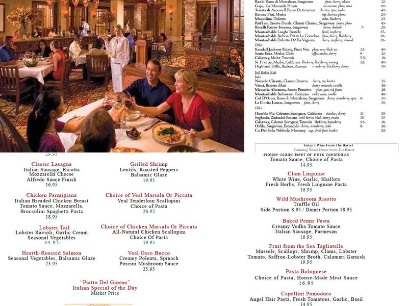 Italian Cucina Menu