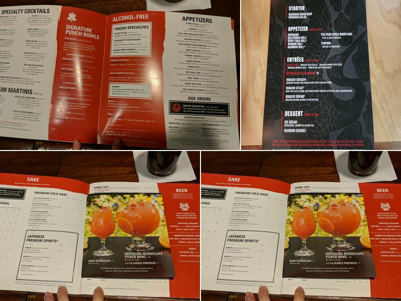 Benihana Menu