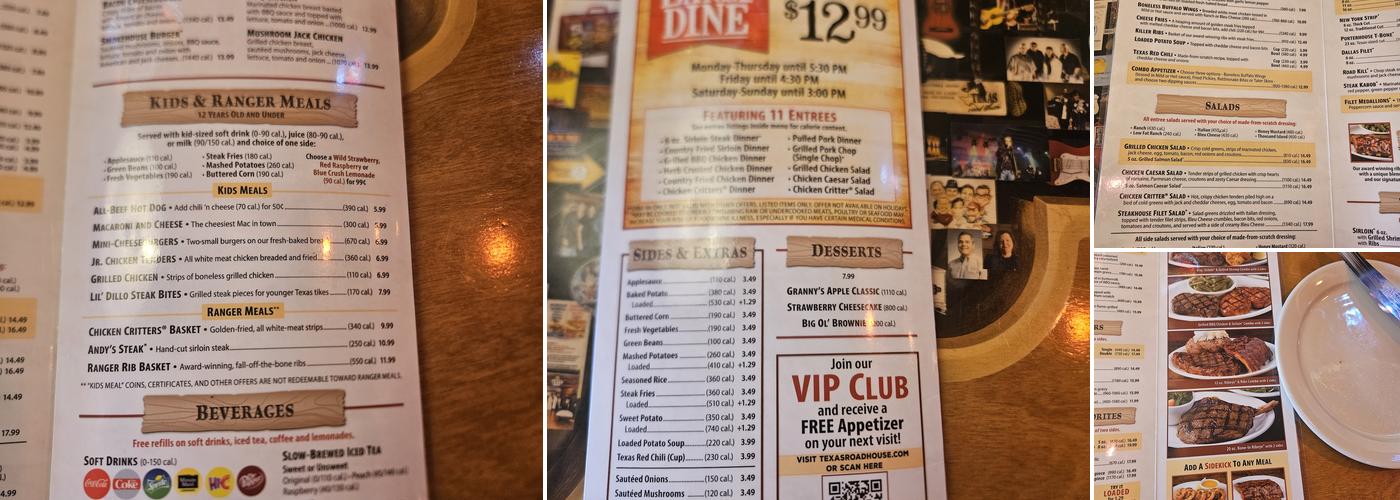 Texas Roadhouse Menu