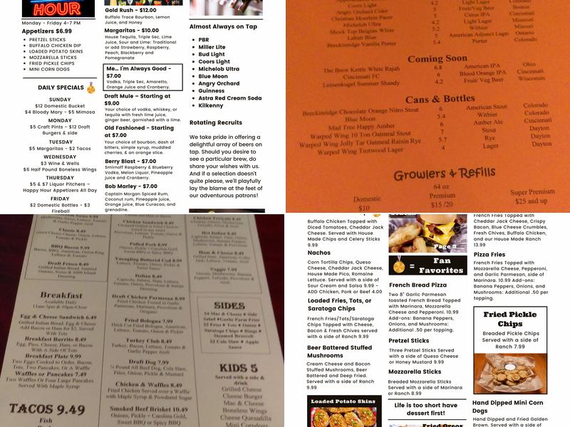 Draft Bar & Grille Menu