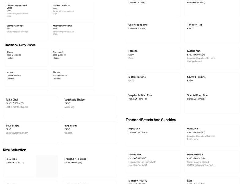 Aroma Restaurant Albrighton Menu