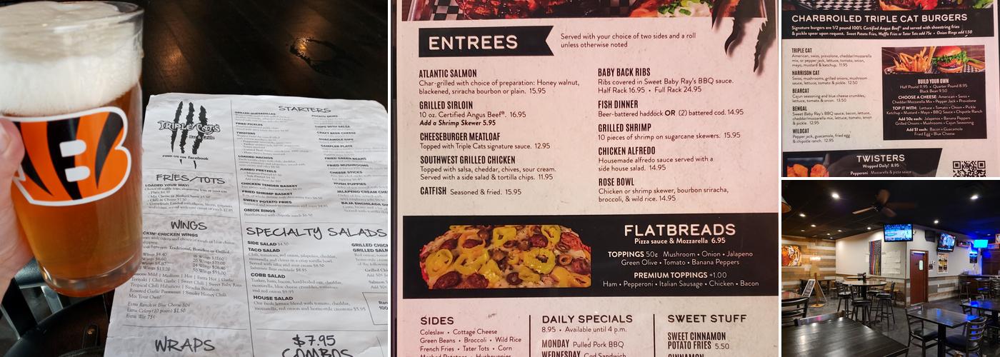 Triple Cats Bar & Grille Menu