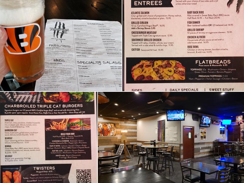 Triple Cats Bar & Grille Menu