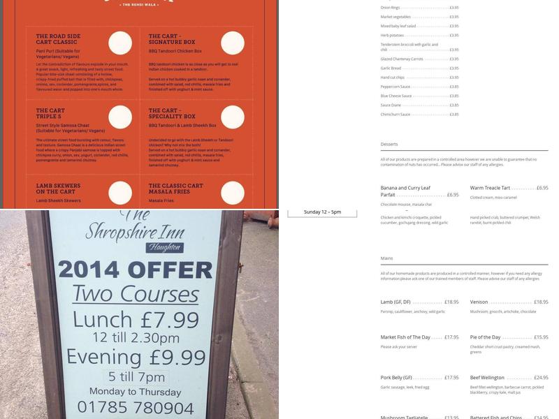 The Shropshire Inn - AA Rosette Menu