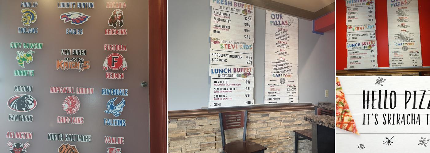 Stevi B's Pizza Buffet Menu