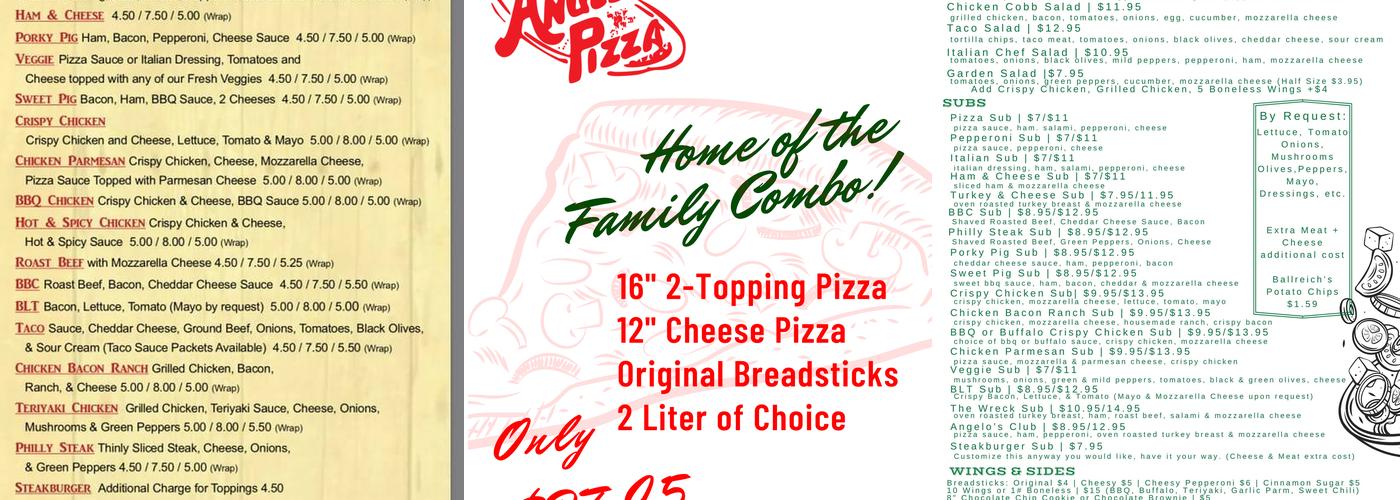 Angelo's Pizza - Carey Menu