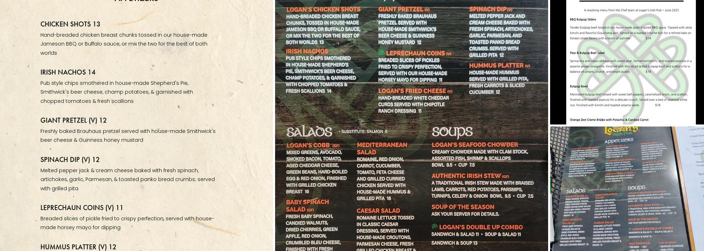 Logan's Irish Pub Menu