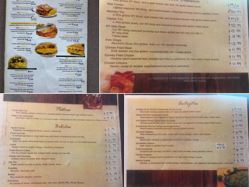 Marisco's El Capitan Menu