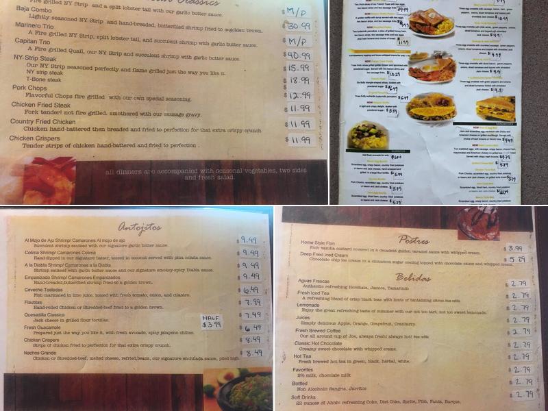Marisco's El Capitan Menu