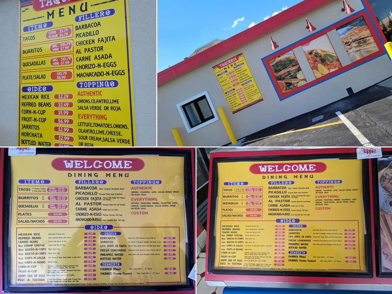 Taco Fiesta Hinojosa Menu