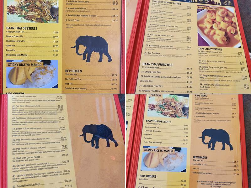 Baan Thai Menu