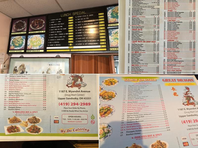 Great Dragon Chinese Restaurant Menu