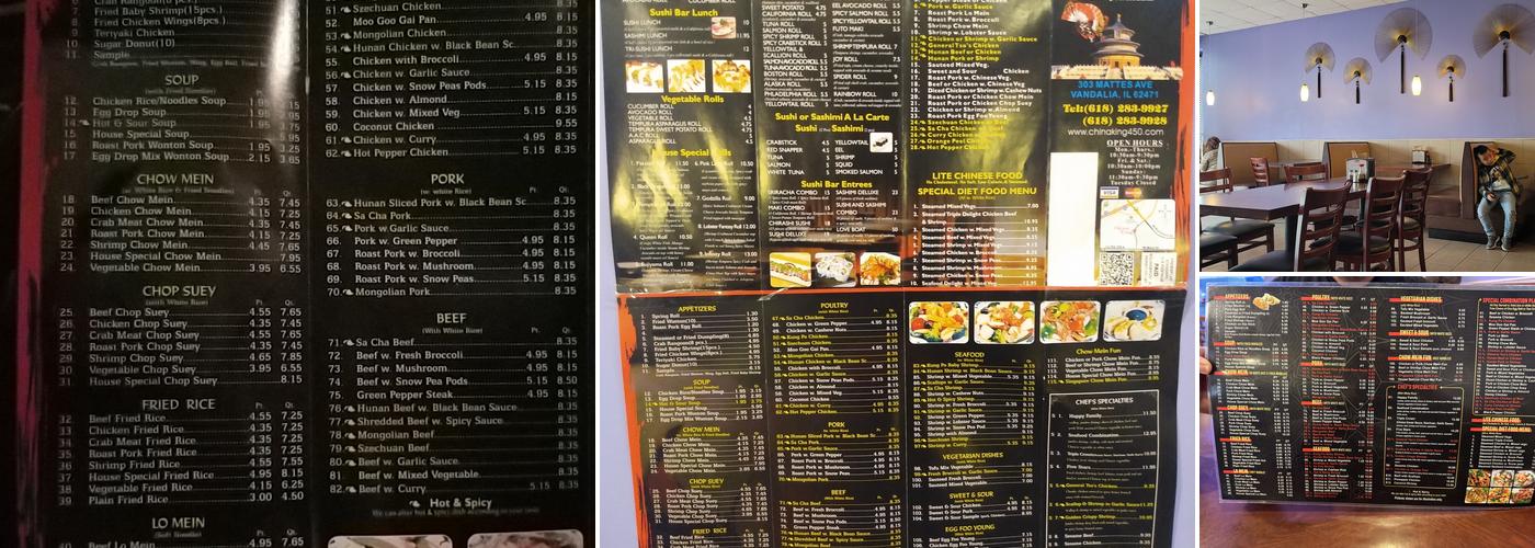 China King Menu