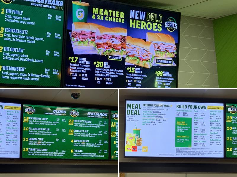 Subway Menu