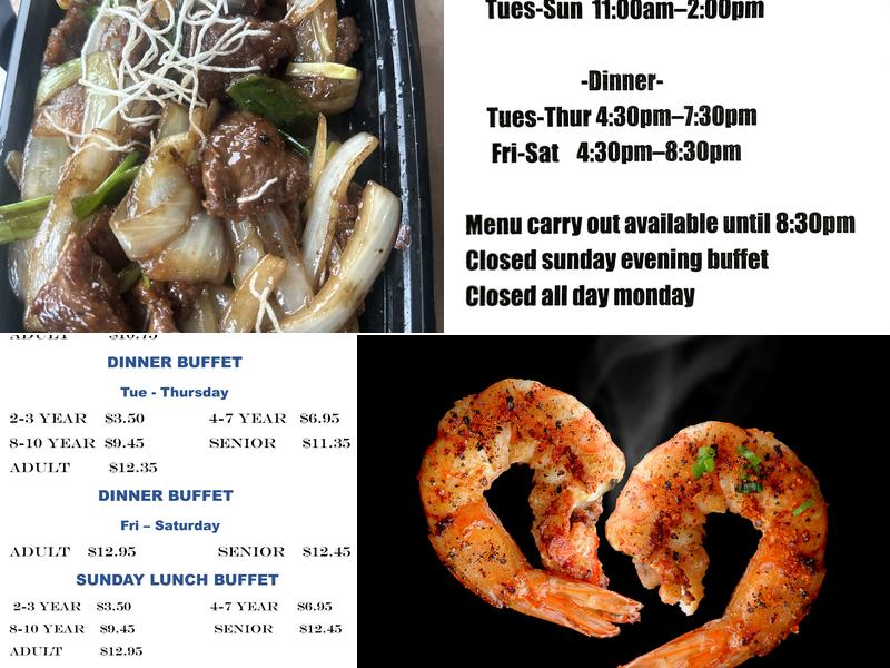 Chang's China buffet Menu