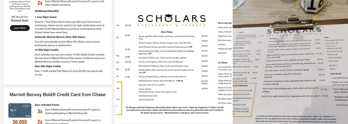 Scholars Restaurant & Terrace Menu
